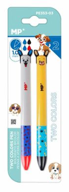 MP Main Paper, długopis ścieralny, dwukolorowy, pieski, 2 szt.