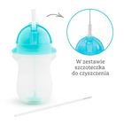 Munchkin, kubek niekapek ze słomką, niebieski, 296 ml