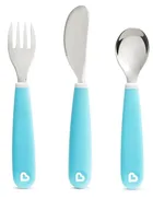 Munchkin, zestaw stalowych sztućców dla dzieci, niebieski