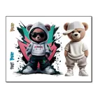 Naprasowanki, naplamki, 2 Misie, zestaw Hip Hop