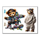 Naprasowanki, naplamki, 2 Misie, zestaw z deskorolką