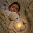 Nattou, Miś, lampka nocna pluszowa 4w1 z czujnikiem płaczu, Sleepy Bear, beżowy, 0m+