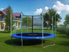 Neo-sport, trampolina ogrodowa z siatką wewnętrzną, śr. 374 cm