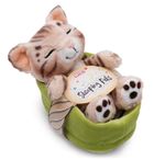 Nici, maskotka, kot bengalski śpiący w koszyku, 12 cm