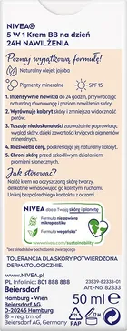 Nivea, 24h nawilżenia, krem bb 5w1 na dzień, odcień jasny, 50 ml