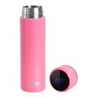N'oveen, butelka termiczna LED, Pink Mat, 280 ml