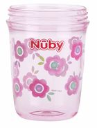 Nuby, kubek niekapek z uchwytem, 360, różowy, 240 ml, 6m+