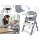 Nukido, Nelo, drewniane krzesełko do karmienia, szaro-białe