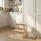 Nuxio, Krok, bambusowy taboret ze schodkiem, 46 cm