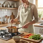 Orion, fartuch kuchenny, bawełniany, wiązany, zielony