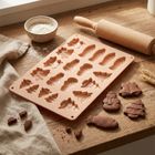 Orion, forma do ciastek i pralin, silikonowa, beżowa, 34-24,5-1 cm