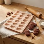 Orion, forma do ciastek i pralin, silikonowa, beżowa, 34-25-1 cm