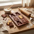 Orion, forma do ciastek muffinek silikonowa, brązowa, misie, 30-17,5-2 cm