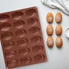 Orion, forma do ciastek, silikonowa, brązowa, muszelki, 32-24,5-2 cm