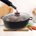 Orion, Grande, brytfanna granitowa z pokrywką, owalna, 12 l, 43,5-33,5 cm