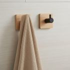 Orion, haczyk, wieszak samoprzylepny, drewniany, metalowy, czarny, 4,5-4,5 cm, 2 szt.