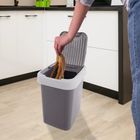 Orion, kosz na śmieci, plastikowy, szary, 12 l