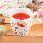 Orion, kubek porcelanowy, kwiaty maki, 430 ml