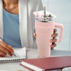 Orion, kubek termiczny z uchwytem, stalowy, różowy, 1,2l