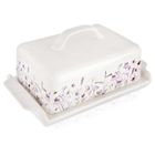 Orion, Louka, maselniczka porcelanowa, biała, kwiaty