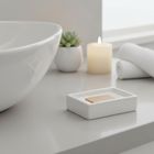 Orion, mydelniczka dolomitowa, drewniana, biała