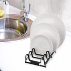 Orion, stojak na pokrywki i talerze, czarny, 30-14-6 cm