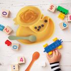 Orion, talerz dla dziecka silikonowy dzielony, żółta kaczka, 19,5-19 cm