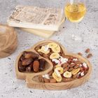 Orion, talerz do serwowania drewniany podwójny, serce mango, 23-20 cm