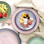 Orion, talerz obiadowy, płytki, ceramiczny, różowy, glaze, 27 cm