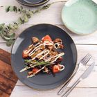 Orion, talerz obiadowy, płytki, ceramiczny, szary, glaze, 27 cm