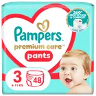 Pampers, Premium Care, pieluchomajtki, rozmiar 3, 6-11 kg, 48 szt.