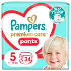 Pampers, Premium Care, pieluchomajtki, rozmiar 5, 11-17 kg, 34 szt.