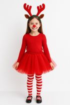 Party Tino, strój renifera z czerwona spódniczką tutu, 30 cm