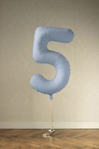 PartyDeco, balon foliowy, cyfra 5, mglisty, niebieski, 86 cm