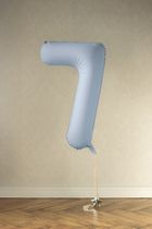 PartyDeco, balon foliowy, cyfra 7, mglisty, niebieski, 86 cm