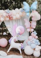 PartyDeco, balon foliowy, pastylka, Happy Birthday z jednorożcem, 35-35 cm