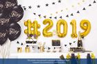 PartyDeco, balon foliowy, w kształcie cyfry 7, złoty, 35 cm