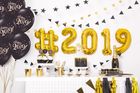 PartyDeco, balon foliowy, w kształcie cyfry 9, złoty, 35 cm