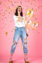 PartyDeco, balony z konfetti, gwiazdki, 30 cm, złoty, 6 szt.