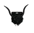 PartyDeco, opaska, Rogi z tiulem, czarny, 30-76 cm