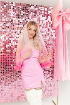 PartyDeco, panel cekinowy, tło na ściankę do zdjęć, kwadraty, jasny różowy, 30-30 cm