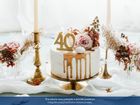 PartyDeco, świeczka urodzinowa na tort, liczba 30,złota, 7,5 cm