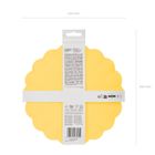 PartyDeco, talerzyki plastikowe, falbanka, żółte, 22-22 cm, 4 szt.