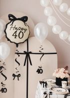 PartyDeco, tasiemka welurowa, czarna, 25 mm/10m