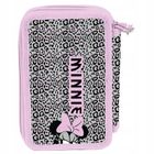 Paso, Myszka Minnie, piórnik rozkładany, potrójny, z wyposażeniem, szaro-różowy, Panterka