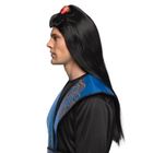 Peruka męska długa czarna z kucykiem, samuraj, wojownik