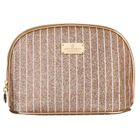 Peterson, kosmetyczka, 1-komorowa, brokatowa, różowe złoto
