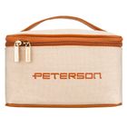 Peterson, kosmetyczka kuferek, beżowa-brązowa