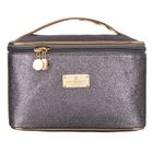 Peterson, kosmetyczka kuferek, brokatowa, szara