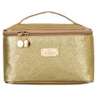 Peterson, kosmetyczka kuferek, brokatowa złota
